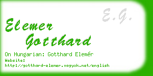 elemer gotthard business card
